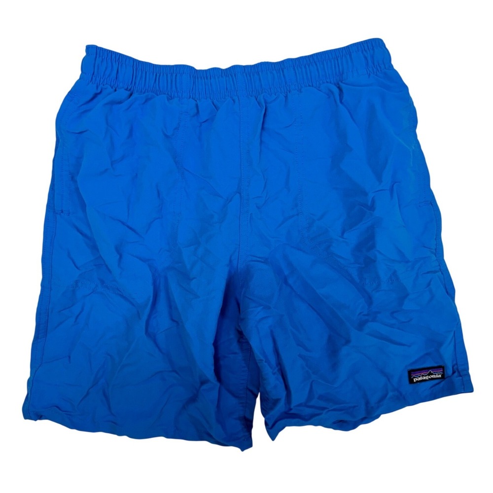 Patagonia Baggies Shorts Kids Large 12 Blue Swim Trunks Hiking Nylon